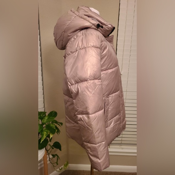 Two by Vince Camuto Women Puffer Jacket with Hoodie Tan - Picture 3 of 6